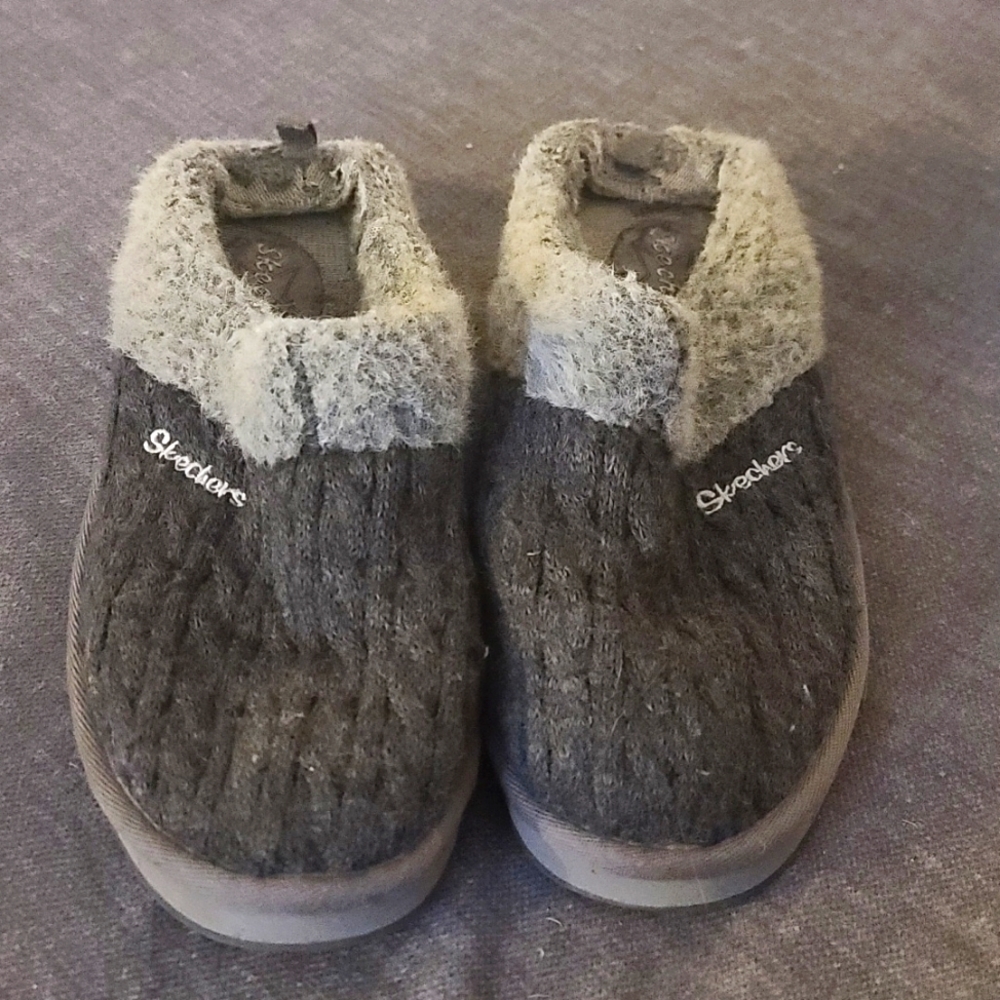 Womens Bobs Keepsakes Ice Angel Sketchers charcoal slippers